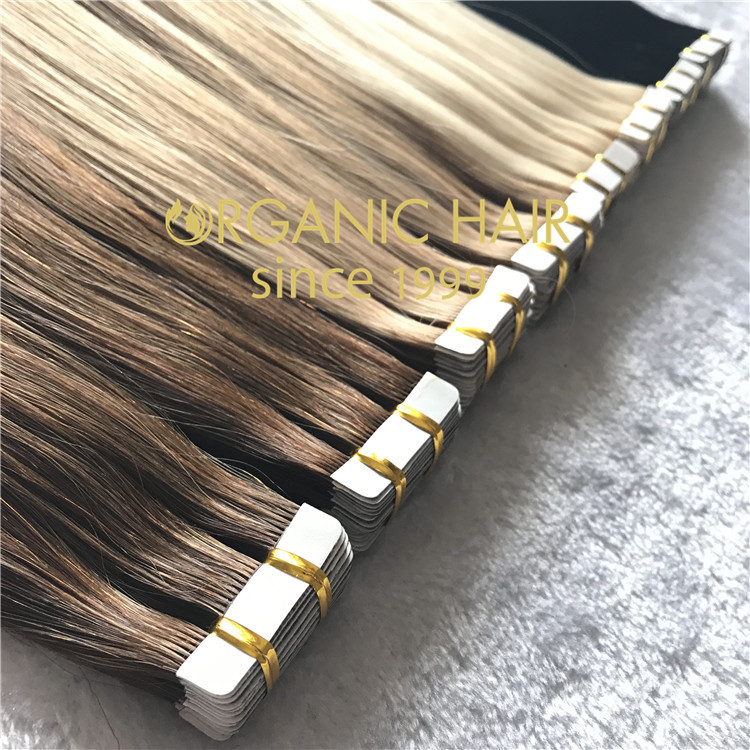  Tape in hair extensions with full cuticle intact  C111